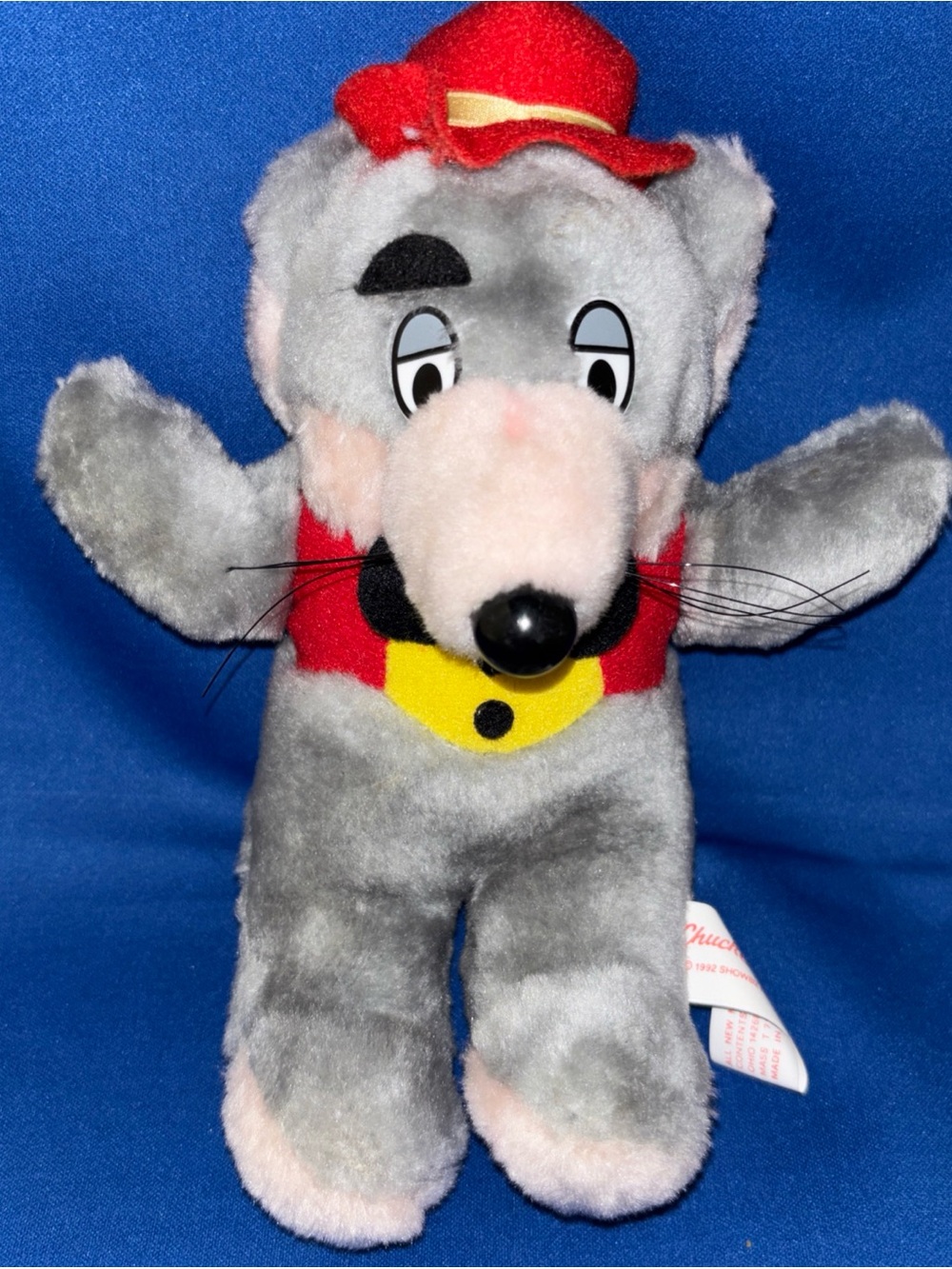 Vintage 1992 Chuck E. Cheese Plush Mouse Doll Showbiz Pizza Time Inc